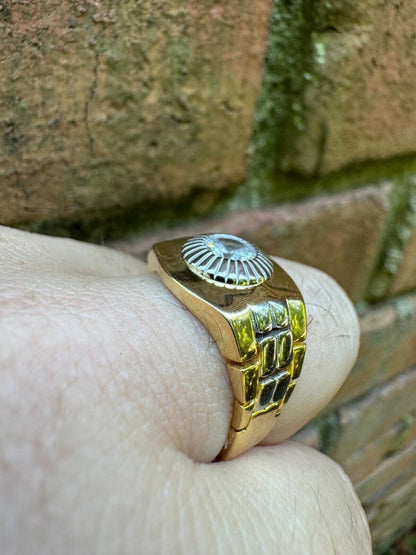 HarlemBling Presidential Watch Star Ring - CZ Stones -  14k Gold Vermeil 925 Silver