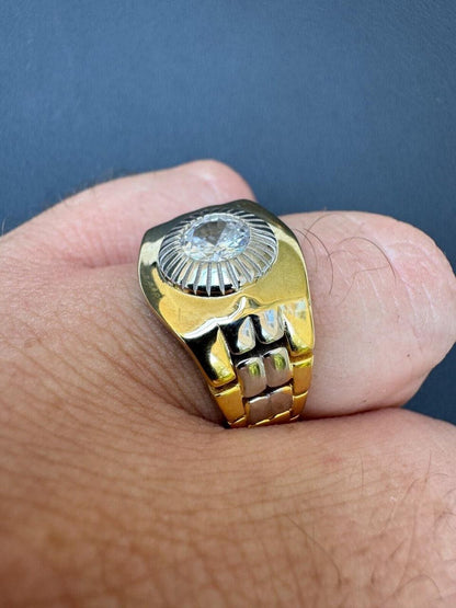 HarlemBling Presidential Watch Star Ring - CZ Stones -  14k Gold Vermeil 925 Silver