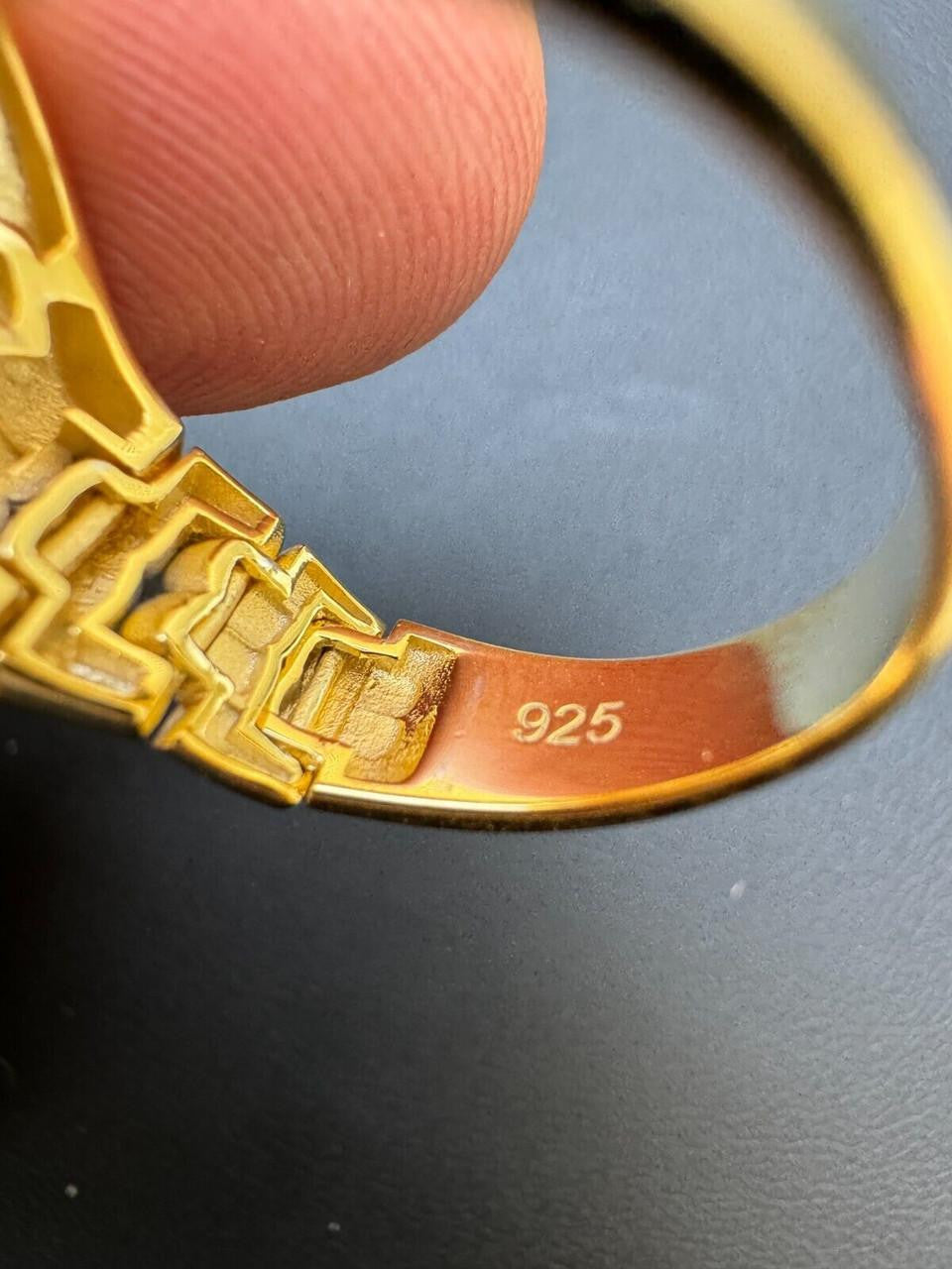 HarlemBling Presidential Watch Star Ring - CZ Stones -  14k Gold Vermeil 925 Silver