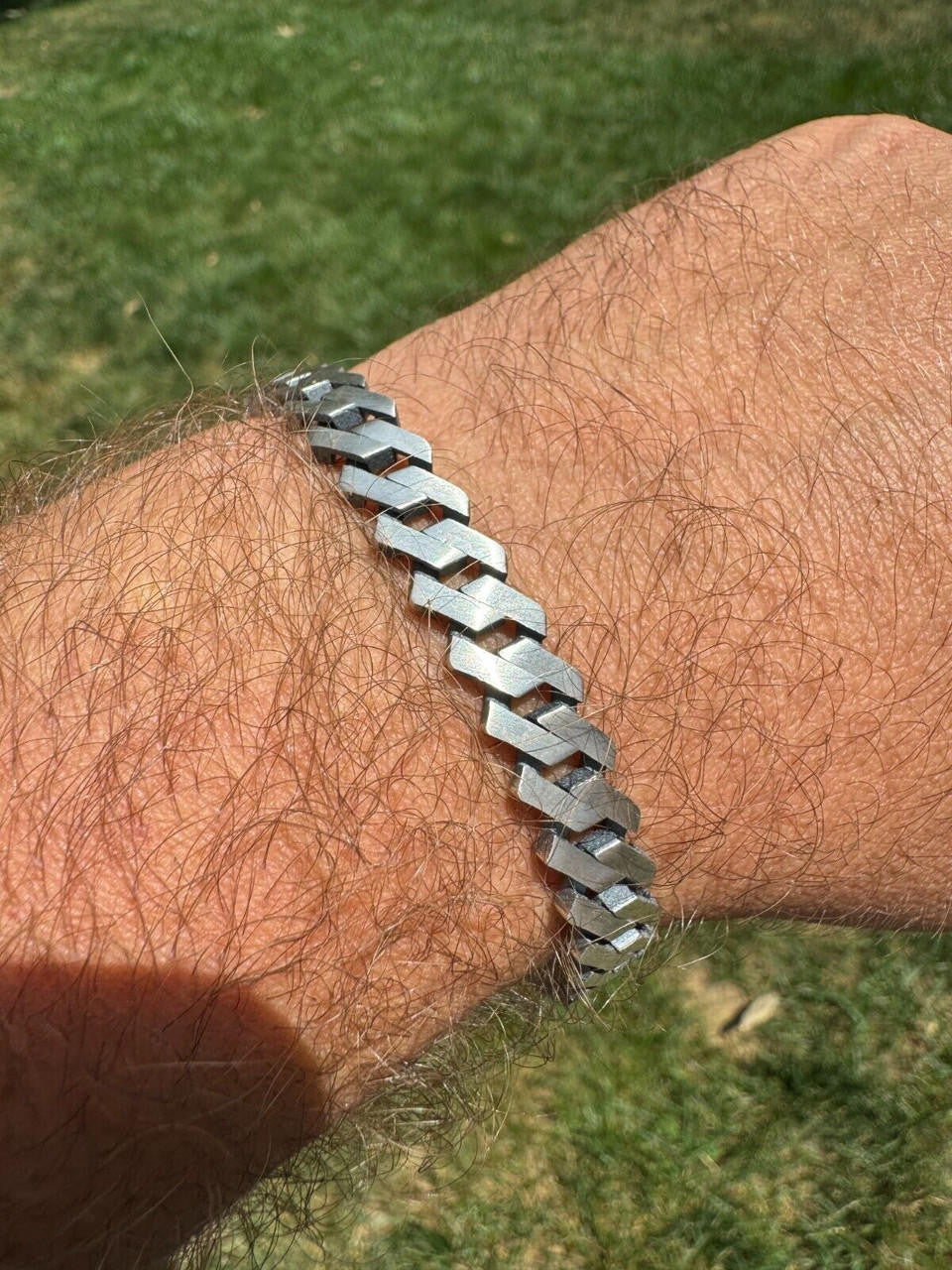 HarlemBling Prong Custom Miami Cuban Link Bracelet 8.5mm Real 925 Silver Oxidized Finish