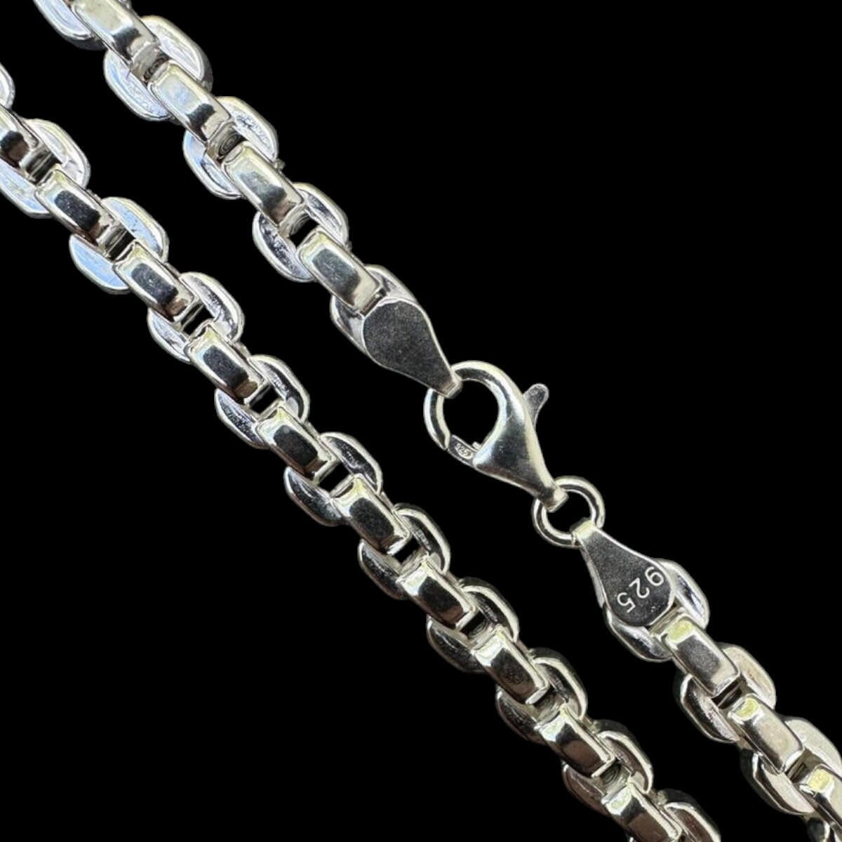 HarlemBling Puffed Rolo Chain Necklace Or Bracelet - Hollow 925 Sterling Silver - 7"-28" - 6mm