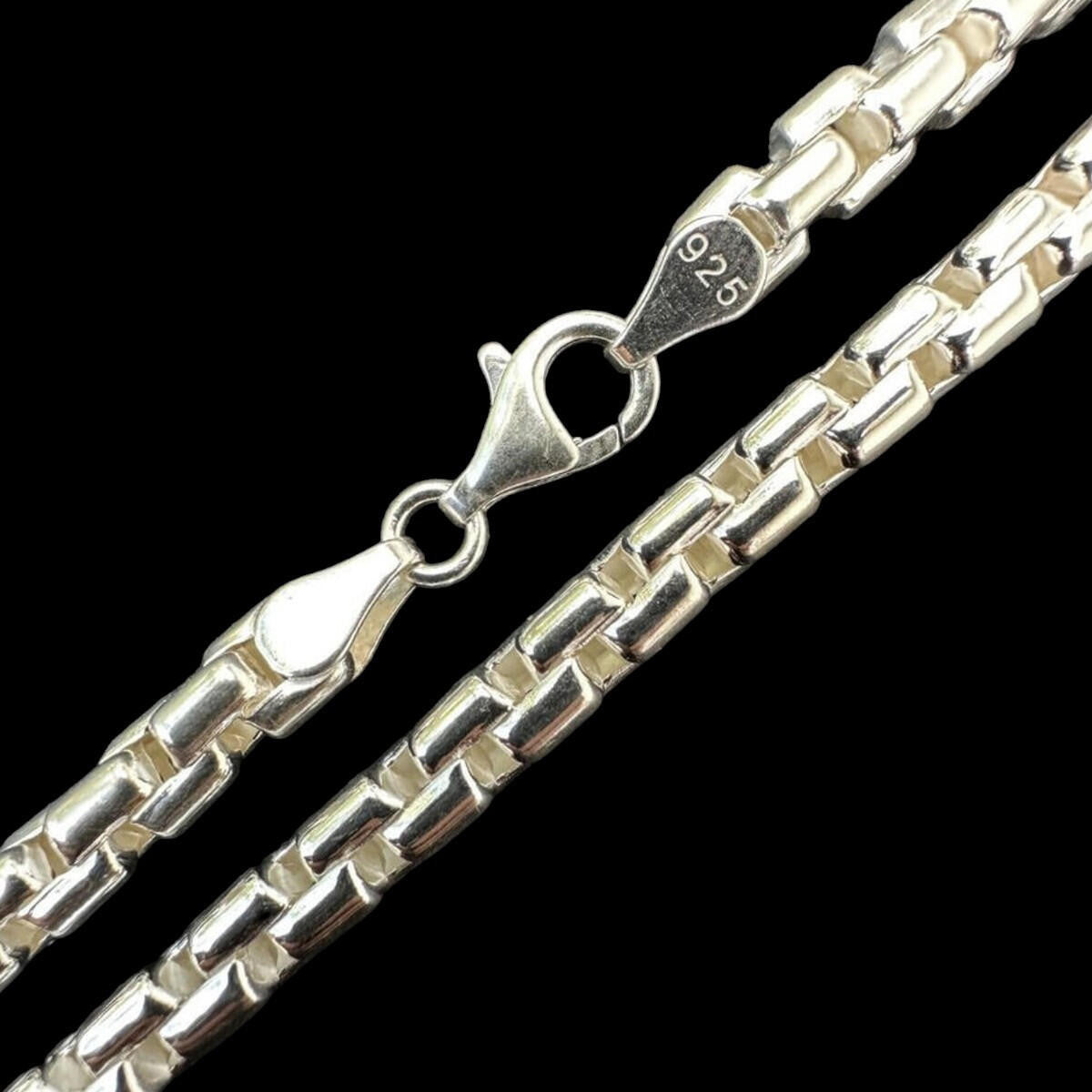 925 Sterling Silver 6mm Men's Rounded Rolo Hermes Link Chain