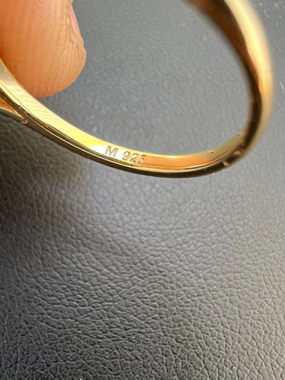 HarlemBling Real 1.2ct VVS D Moissanite Engagement Promise Ring 14k Gold Plated 925 Silver