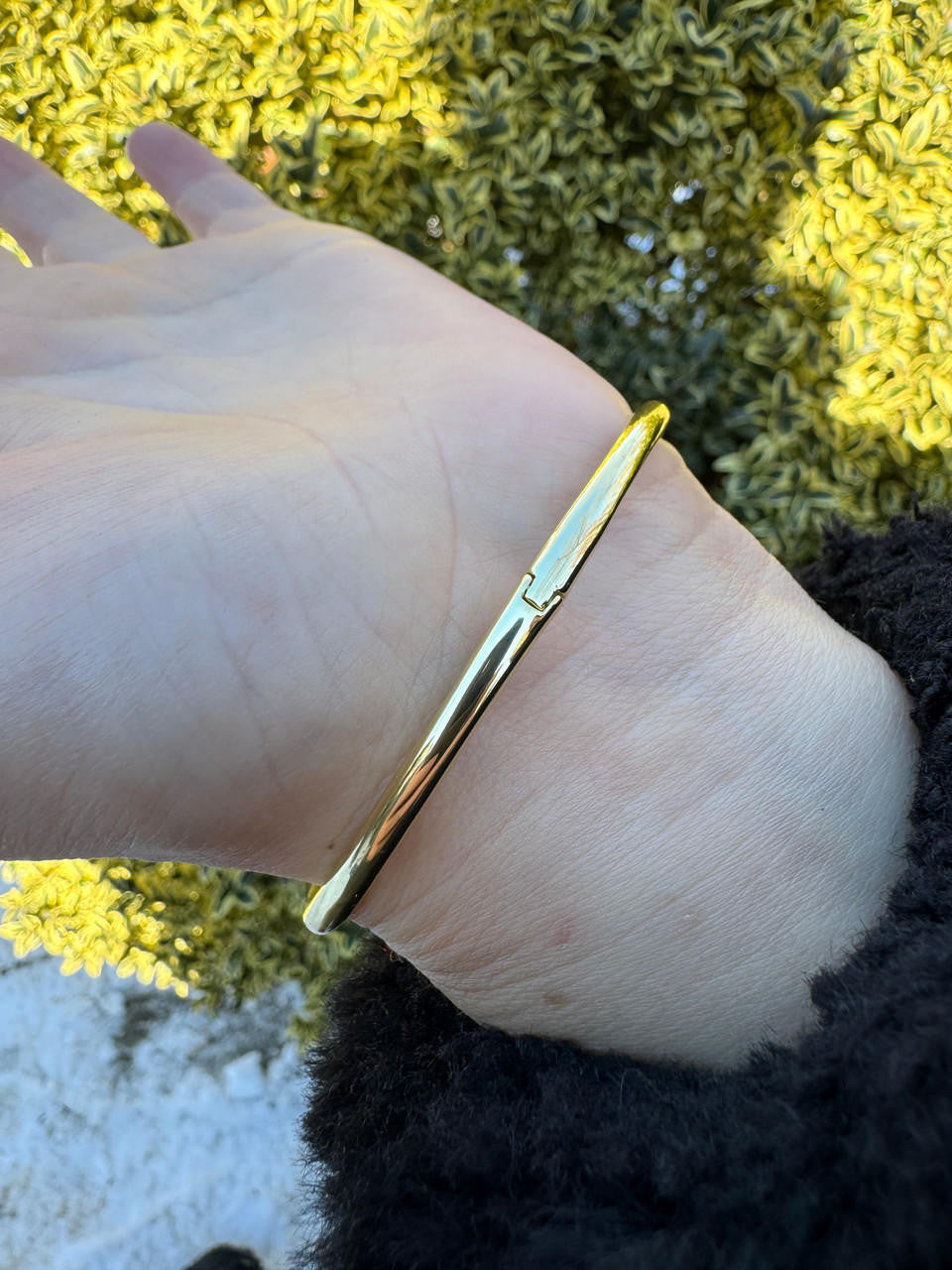 HarlemBling Real 14K Gold Over 925 Silver Iced CZ Nail Bangle Bracelet 6-7.5" Mens Ladies