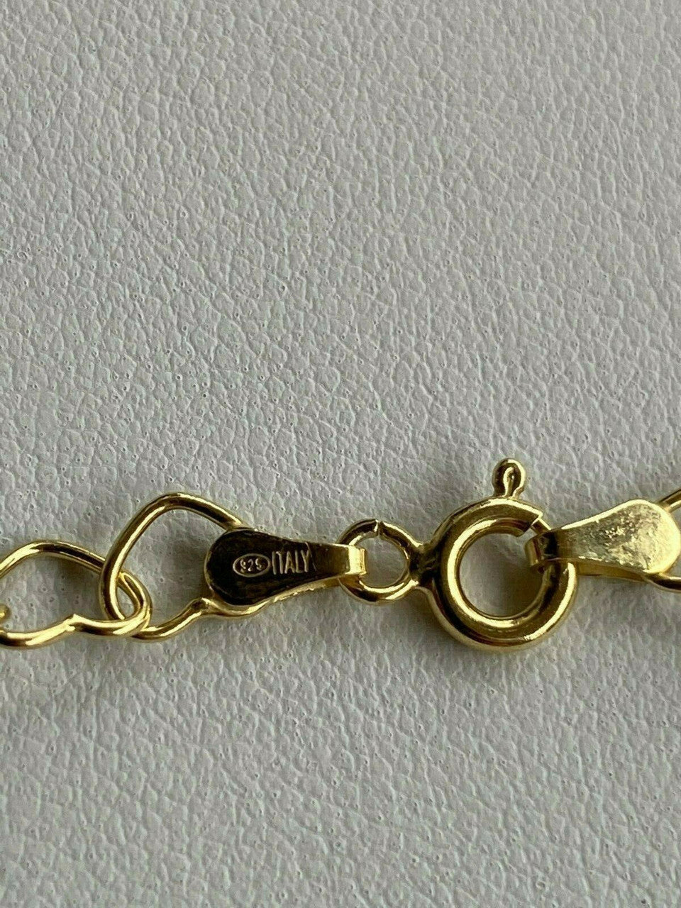 HarlemBling Real 14k Gold Over Solid 925 Sterling Silver Paperclip Heart Link Chain Necklace