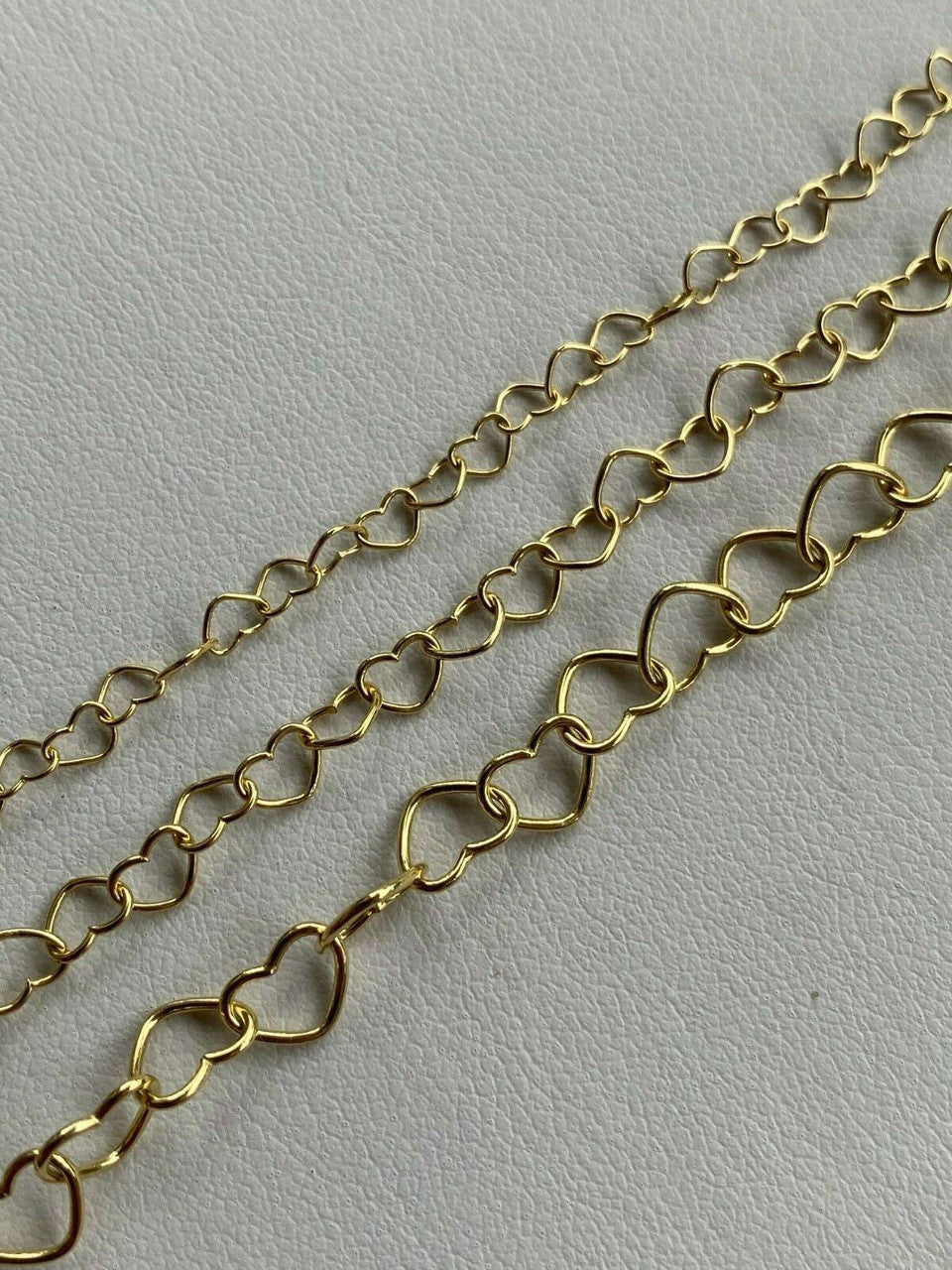 HarlemBling Real 14k Gold Over Solid 925 Sterling Silver Paperclip Heart Link Chain Necklace