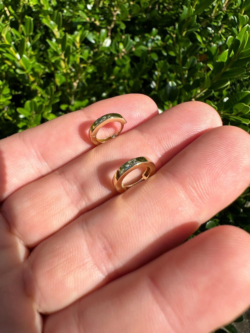 HarlemBling Real 14k Gold Vermeil 925 Silver Hoops Mens Ladies Small Huggie Earrings 12mm