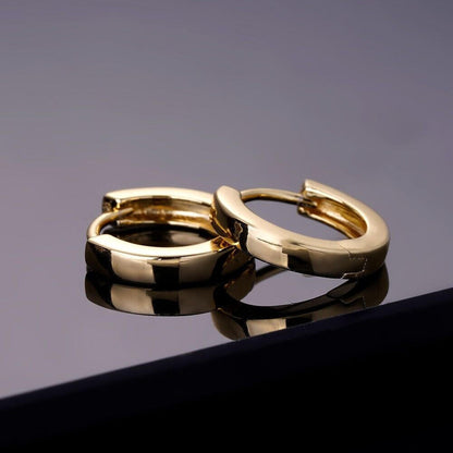 HarlemBling Real 14k Gold Vermeil 925 Silver Hoops Mens Ladies Small Huggie Earrings 12mm