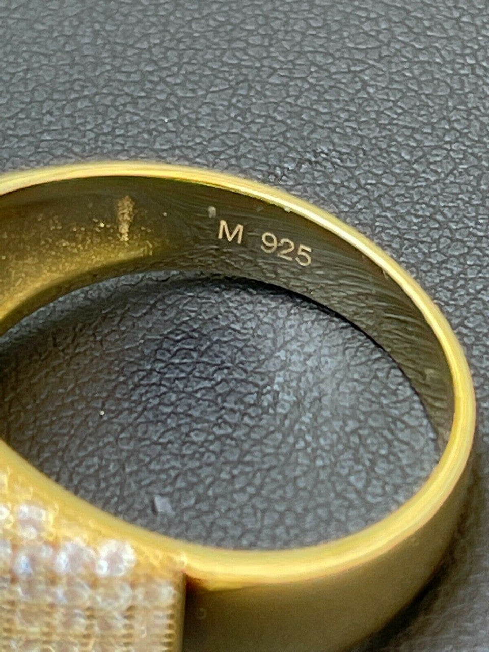 HarlemBling Real 14k Gold Vermeil Men Hip Hop Iced 1.8ct Moissanite Ring Pass Diamond Tester