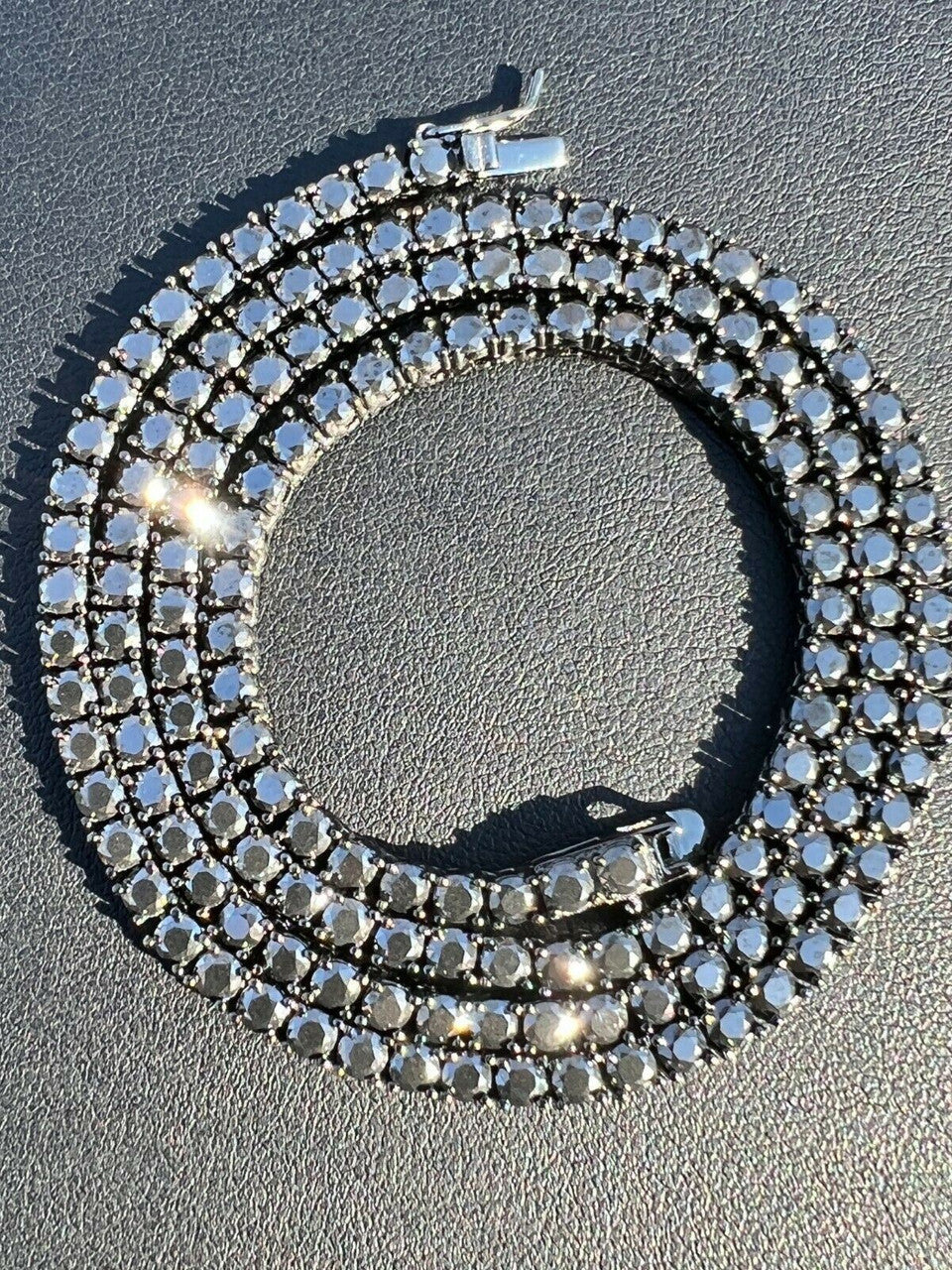 HarlemBling REAL 3mm Black MOISSANITE Tennis Chain Necklace - Passes Diamond Tester 14-24