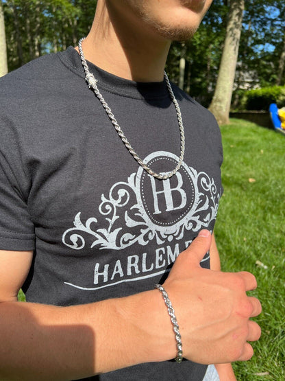 HarlemBling Real 6mm Rope Chain Necklace Bracelet Solid 925 Silver Iced 1ct MOISSANITE Clasp