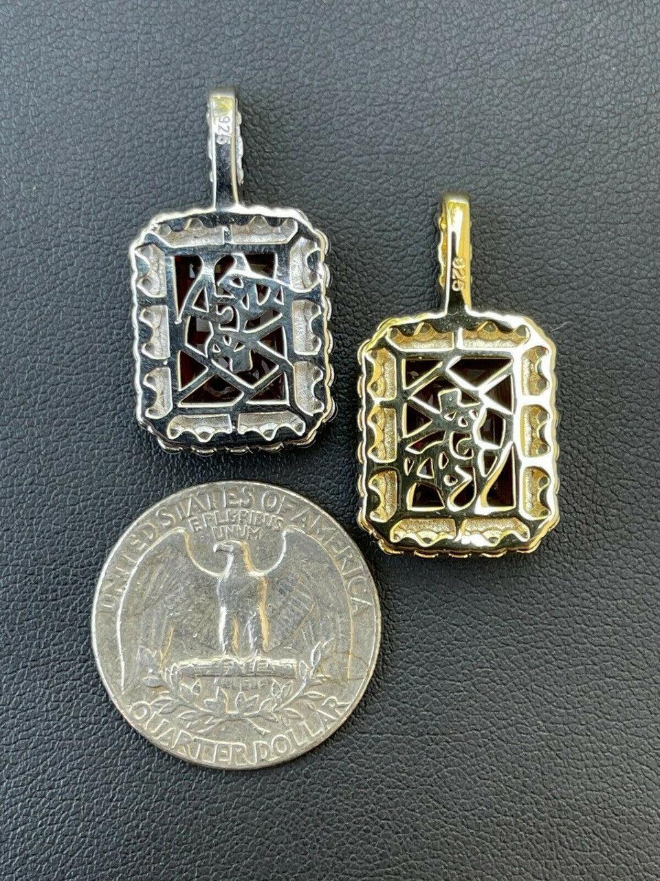 HarlemBling Real 925 Silver / 14k Gold Mens Ruby Necklace Iced Out