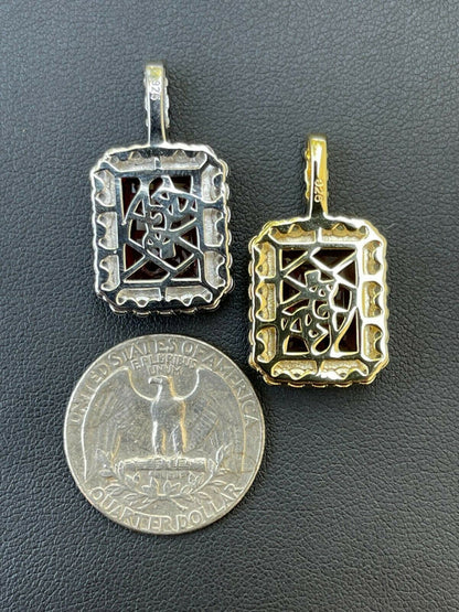 HarlemBling Real 925 Silver / 14k Gold Mens Ruby Necklace Iced Out