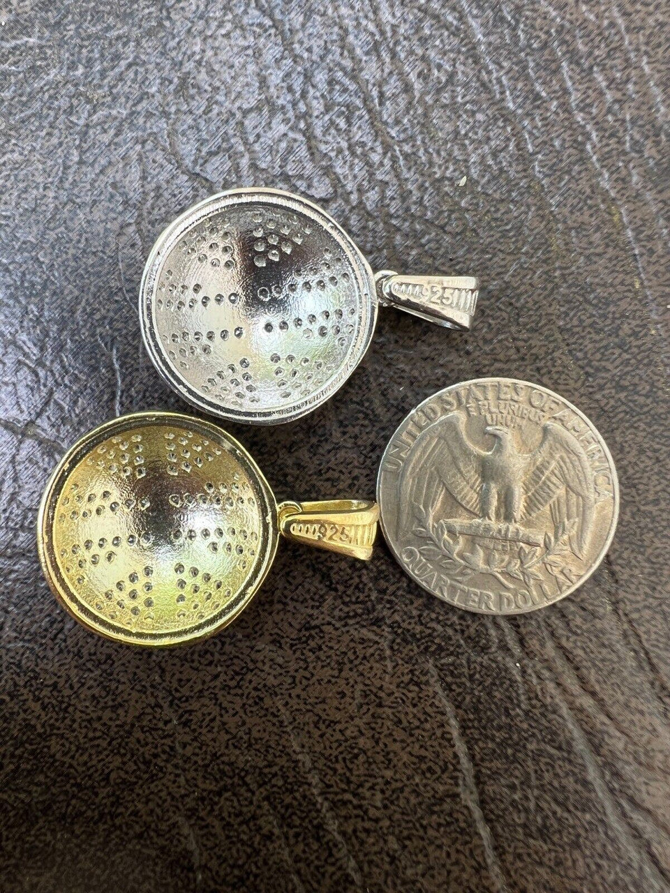 HarlemBling Real 925 Silver / 14k Gold Plated Basketball Pendant Necklace Mens Ladies Iced