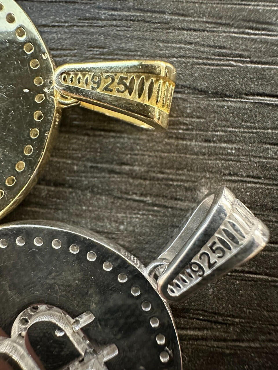 HarlemBling Real 925 Silver 14K Gold Plated Iced Letter B BITCOIN CZ Pendant Necklace HipHop