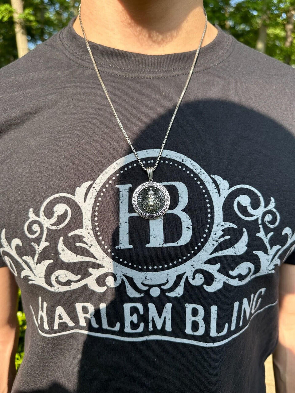 HarlemBling Real 925 Silver / 14k Gold Plated Lion King Of Jungle Medallion Pendant Necklace