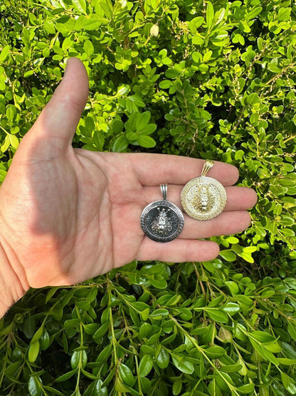 HarlemBling Real 925 Silver / 14k Gold Plated Lion King Of Jungle Medallion Pendant Necklace