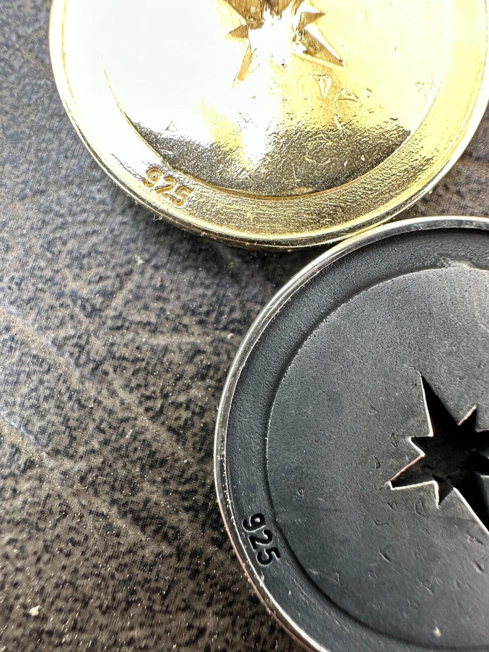 HarlemBling Real 925 Silver / 14k Gold Plated North Star Compass Medallion Pendant Necklace