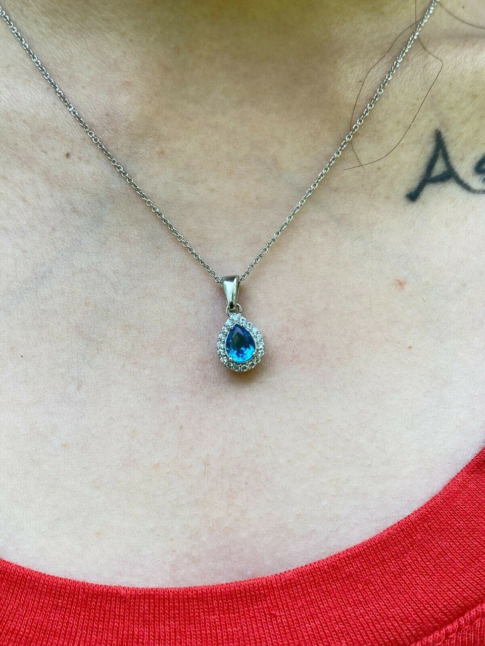 HarlemBling Real 925 Silver Blue Aquamarine Diamond Ring Necklace Earrings Girls Jewelry Set