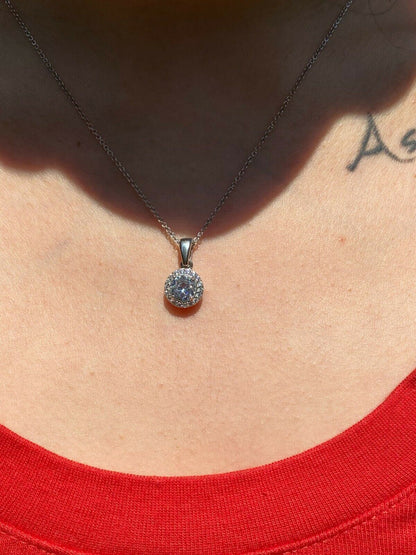 HarlemBling Real 925 Silver Diamond Ring Pendant Necklace Earrings Jewelry Set Wedding Girls