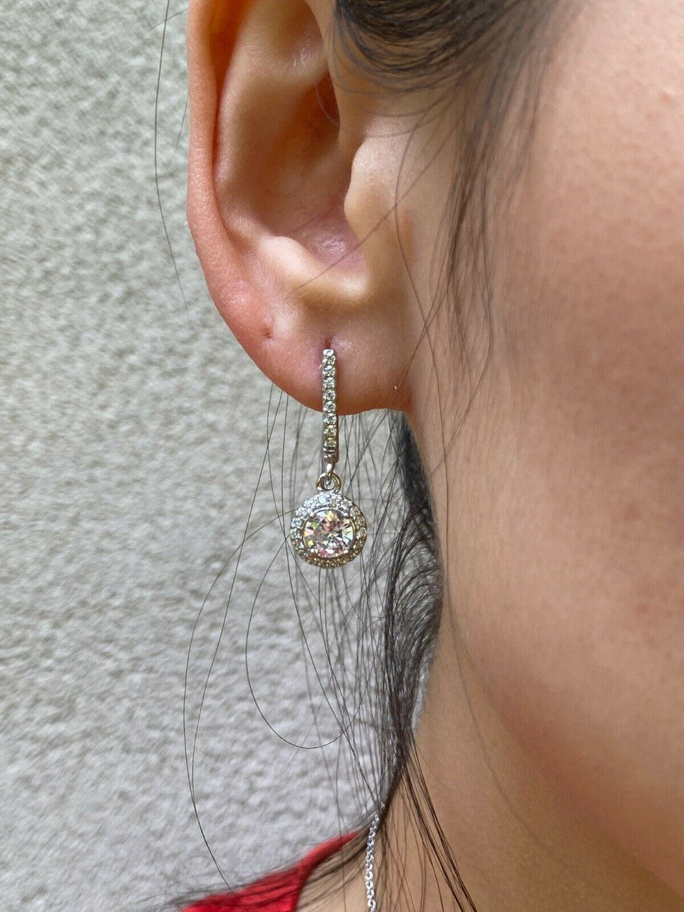 HarlemBling Real 925 Silver Diamond Ring Pendant Necklace Earrings Jewelry Set Wedding Girls