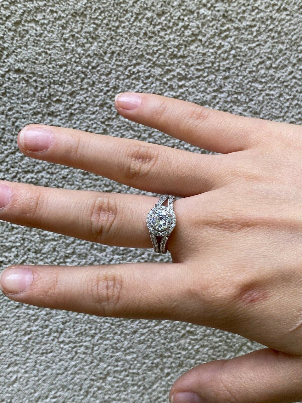 HarlemBling Real 925 Silver Diamond Ring Pendant Necklace Earrings Jewelry Set Wedding Girls