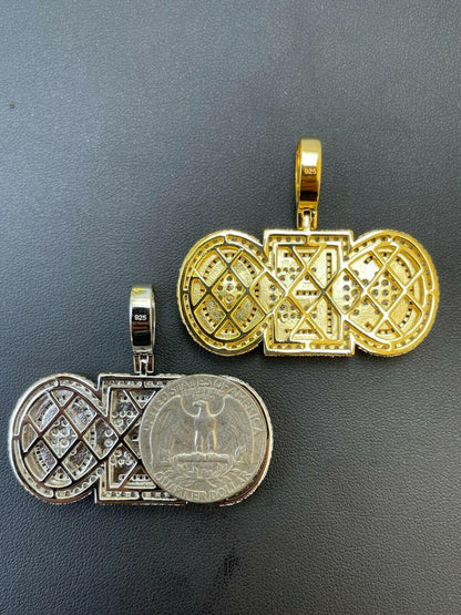 HarlemBling Real 925 Silver / Gold Large Iced Baguette Diamond CEO Big Boss Necklace Pendant