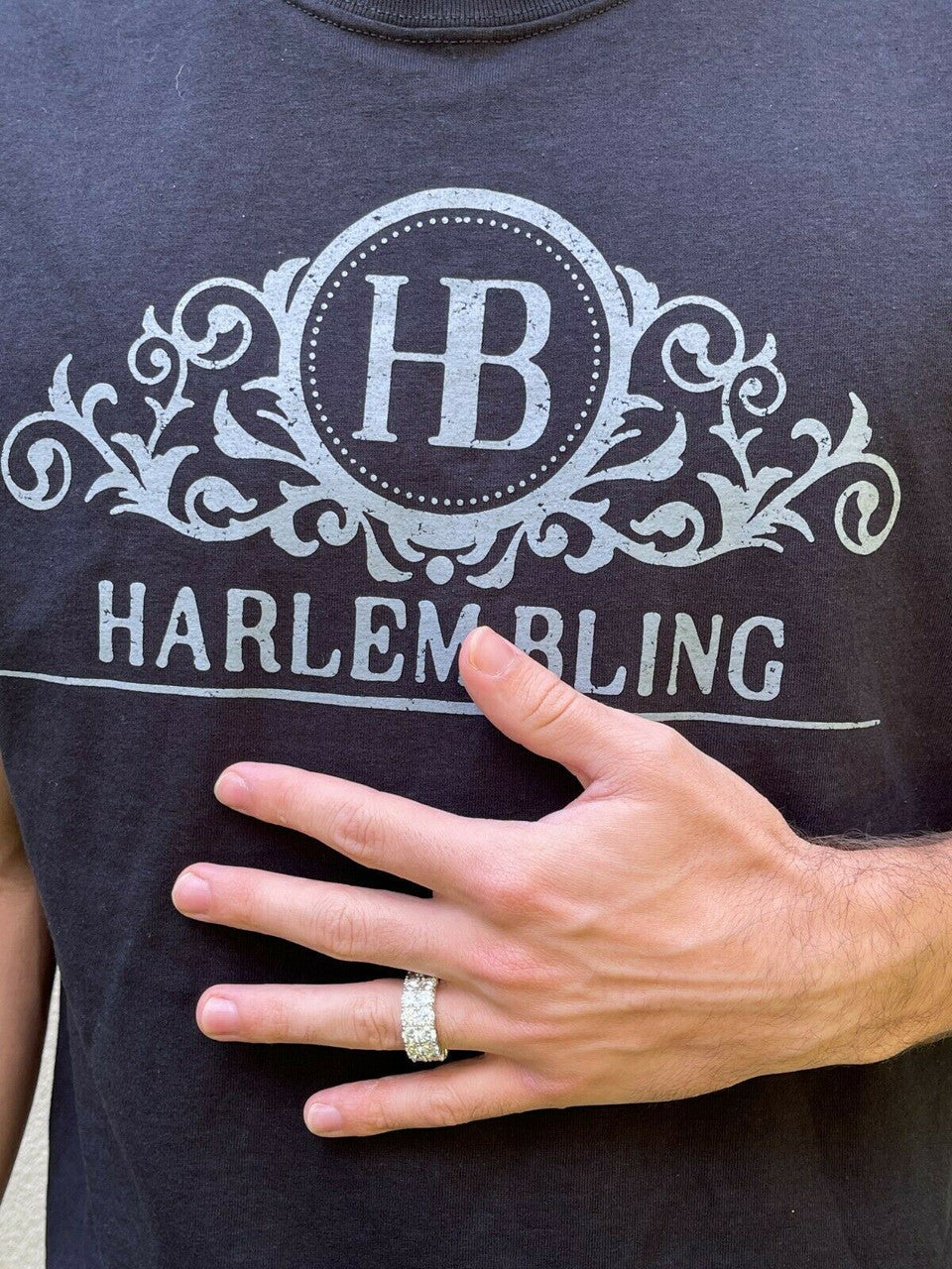 HarlemBling Real 925 Silver Hip Hop Iced Tennis 10mm Moissanite Ring - Passes Diamond Tester