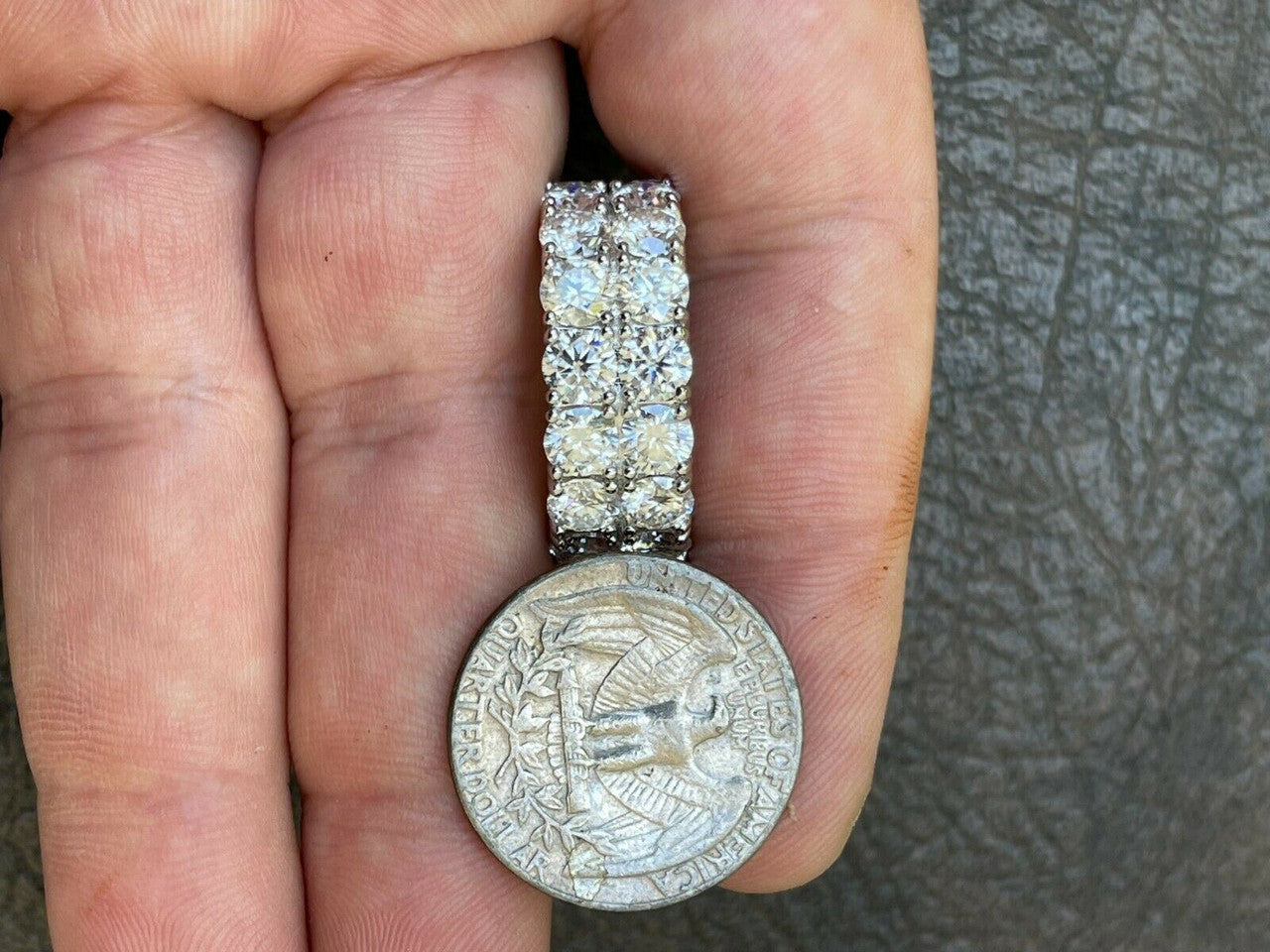 HarlemBling Real 925 Silver Hip Hop Iced Tennis 10mm Moissanite Ring - Passes Diamond Tester