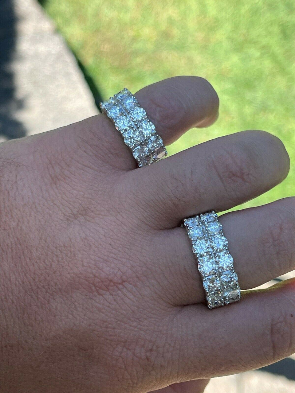 HarlemBling Real 925 Silver Hip Hop Iced Tennis 10mm Moissanite Ring - Passes Diamond Tester