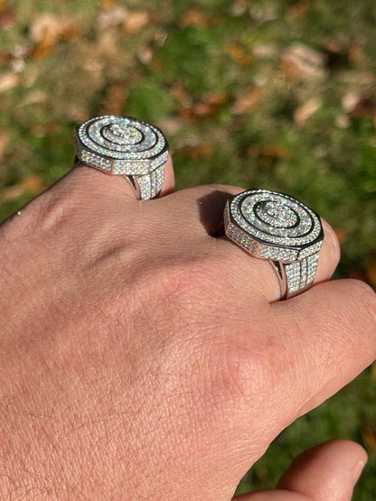 HarlemBling Real 925 Silver Iced Hip Hop 3.6ct Mens MOISSANITE RING Pass Diamond Test Pinky