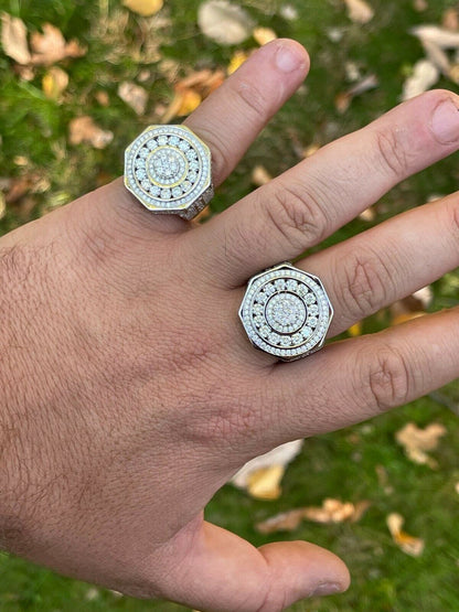 HarlemBling Real 925 Silver Iced Hip Hop 3.6ct Mens MOISSANITE RING Pass Diamond Test Pinky