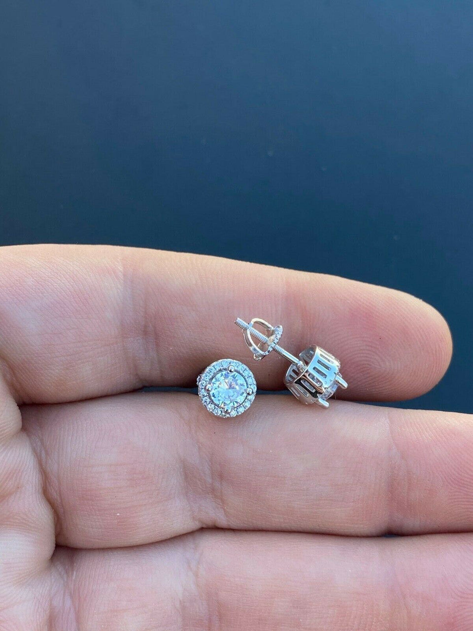 HarlemBling Real 925 Silver Iced Hip Hop Earrings Studs 1.2ct Moissanite - Pass Diamond Test