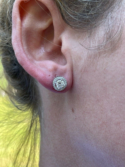 HarlemBling Real 925 Silver Iced Hip Hop Earrings Studs 1.2ct Moissanite - Pass Diamond Test