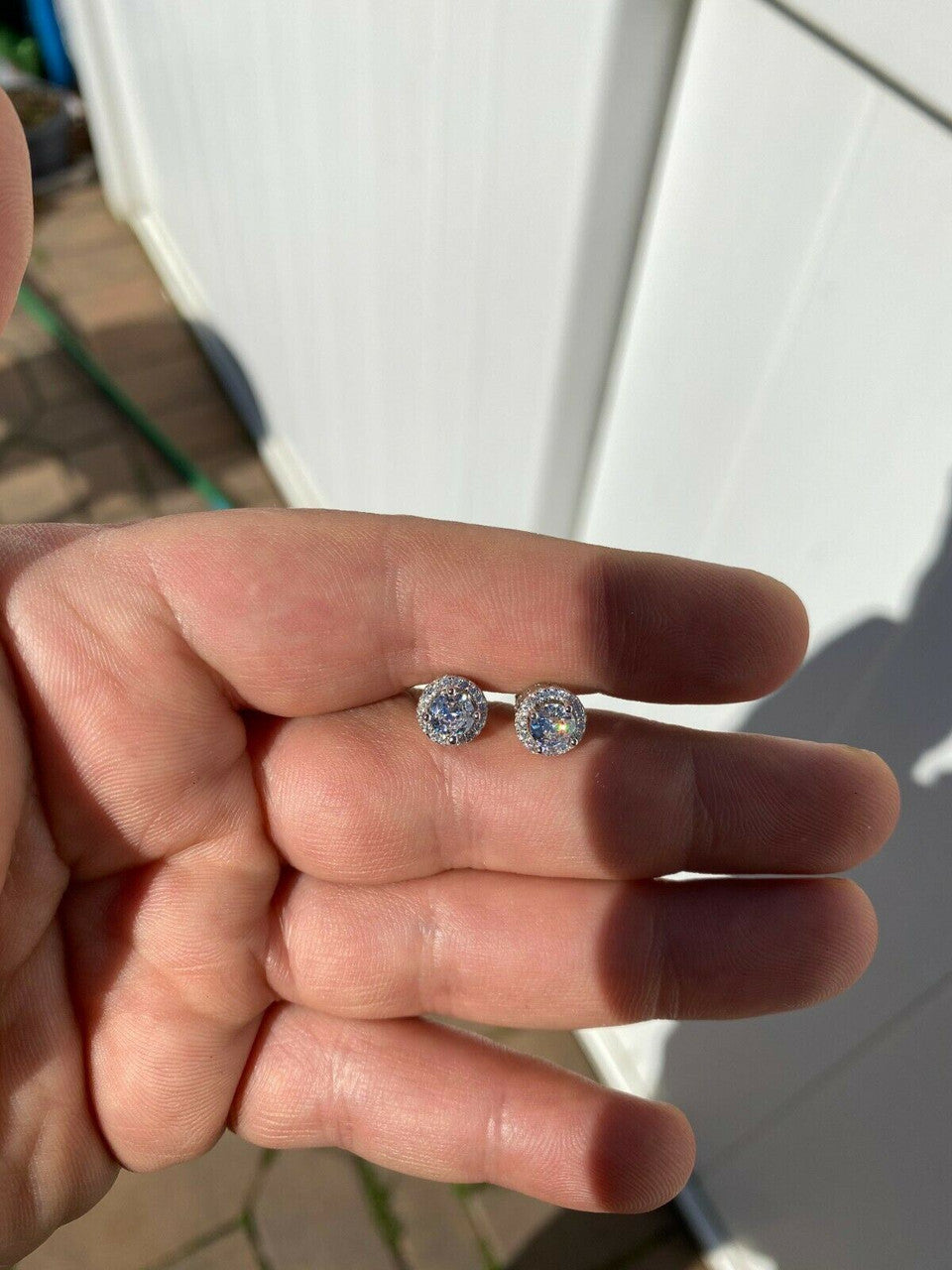 HarlemBling Real 925 Silver Iced Hip Hop Earrings Studs 1.2ct Moissanite - Pass Diamond Test