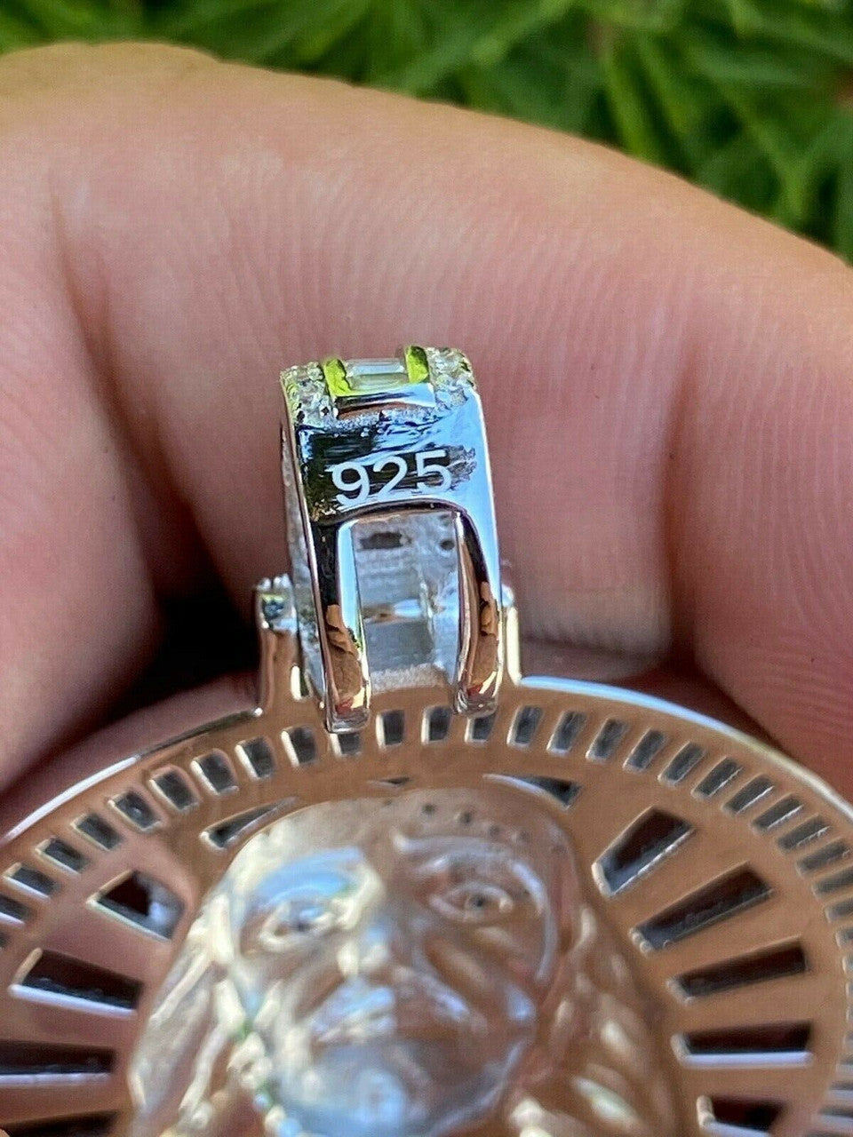 HarlemBling Real 925 Silver - Jesus Piece Necklace Pendant Iced Large Baguette Medallion