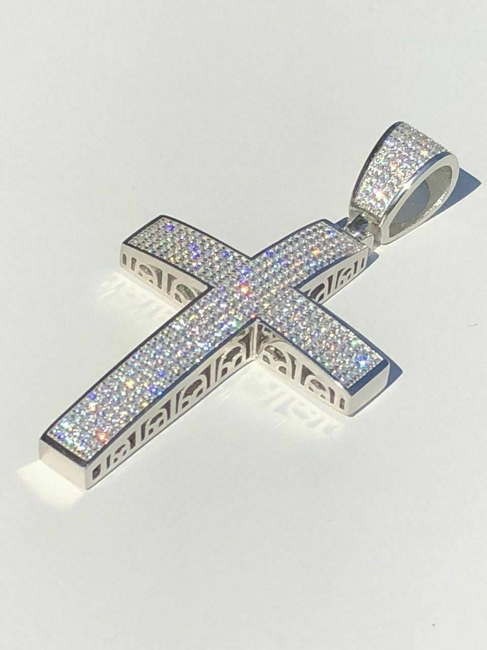 Classic Iced Out Cross Pendant - Moissanite Cross Pendant