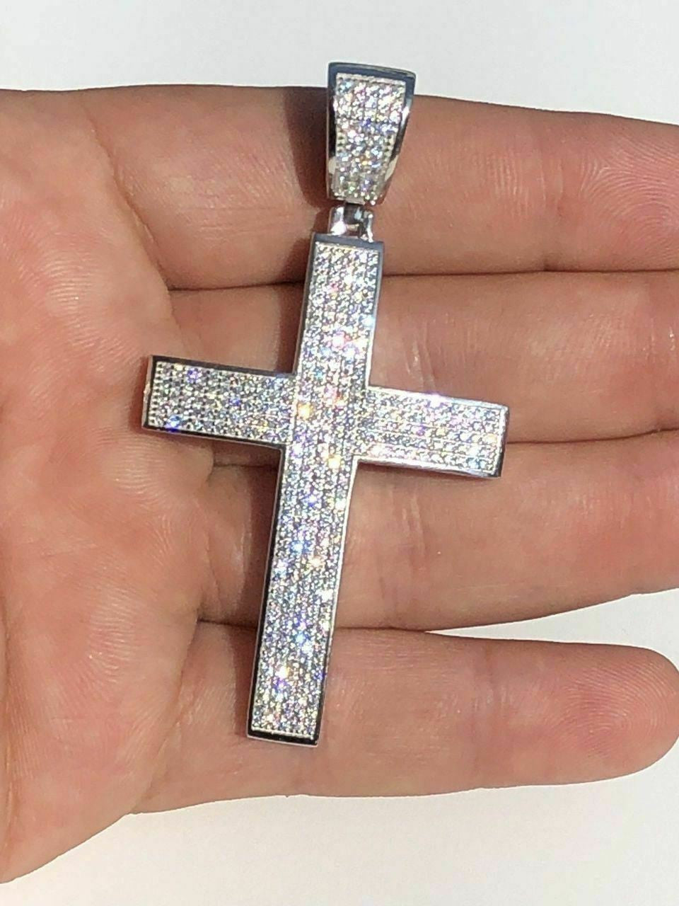 Classic Iced Out Cross Pendant - Moissanite Cross Pendant