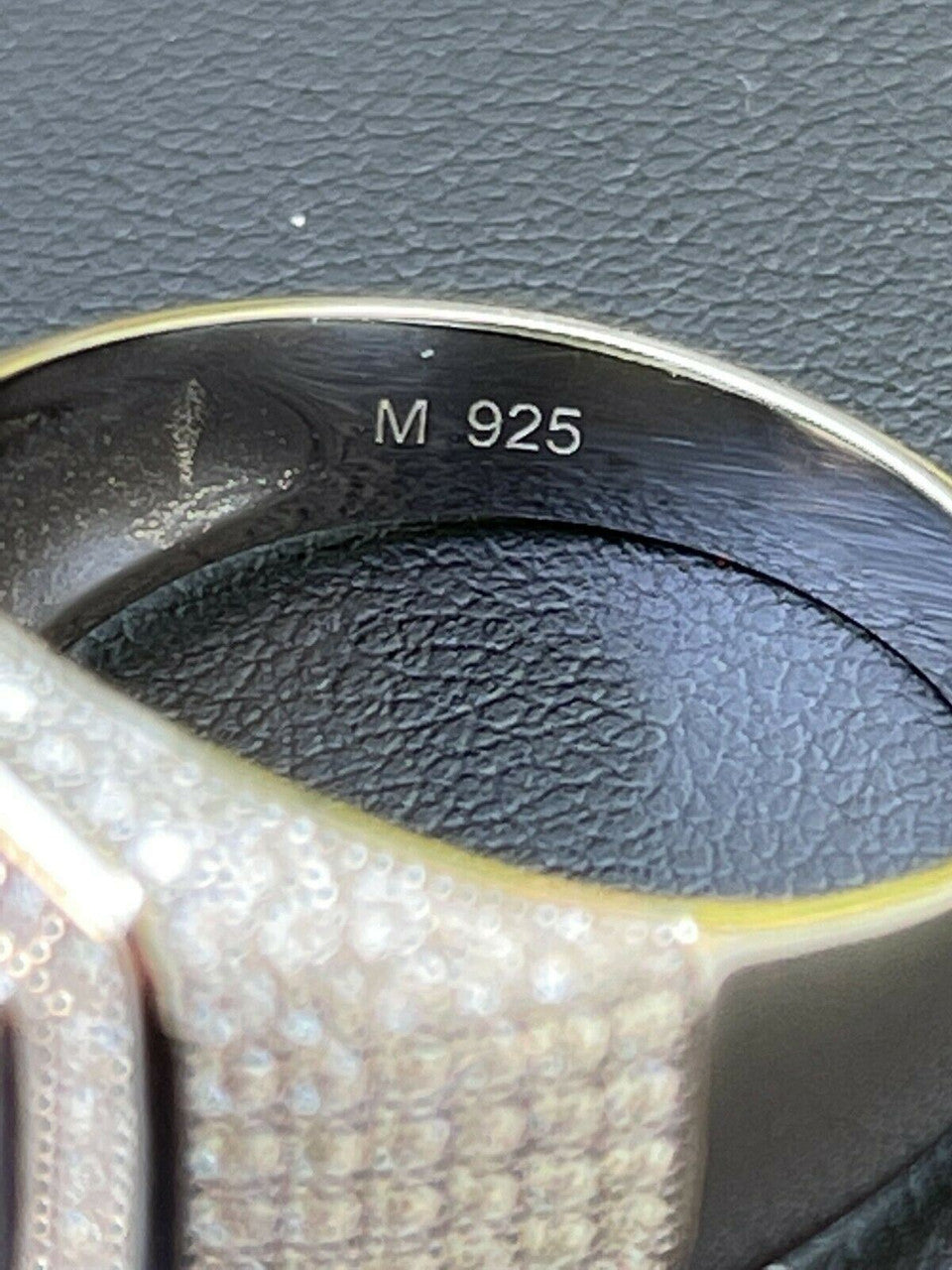 HarlemBling Real 925 Silver Mens Hip Hop Iced 1.8ct Moissanite Ring - Passes Diamond Tester