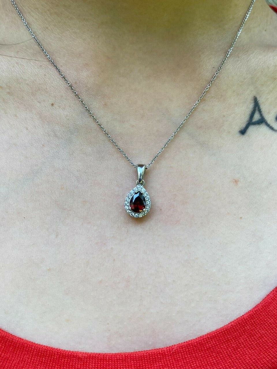 HarlemBling Real 925 Silver Ruby Stone and Diamond Ring Pendant Necklace Earrings Jewelry Set