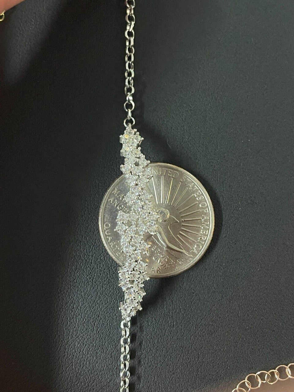 HarlemBling Real 925 Silver Yellow Rose Gold Plated Iced Cluster Simulated Diamond Bracelet