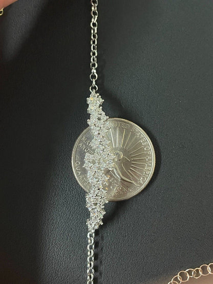 HarlemBling Real 925 Silver Yellow Rose Gold Plated Iced Cluster Simulated Diamond Bracelet