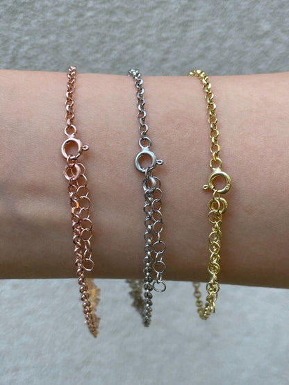 HarlemBling Real 925 Silver Yellow Rose Gold Plated Iced Cluster Solitaire Crystal Bracelet