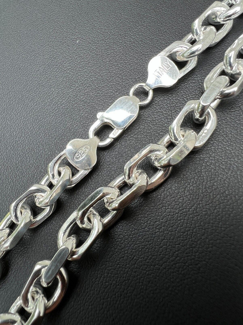 HarlemBling Real 925 Sterling Silver Anchor Cable Chain / Bracelet Rolo Necklace 4-8mm Italy