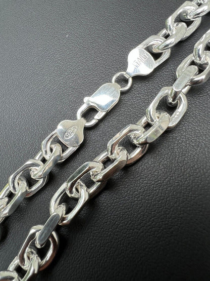 HarlemBling Real 925 Sterling Silver Anchor Cable Chain / Bracelet Rolo Necklace 4-8mm Italy