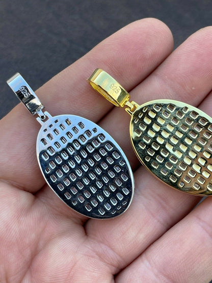 HarlemBling Real 925 Sterling Silver and 14k Gold - Virgin Mary Necklace Iced Diamond Pendant