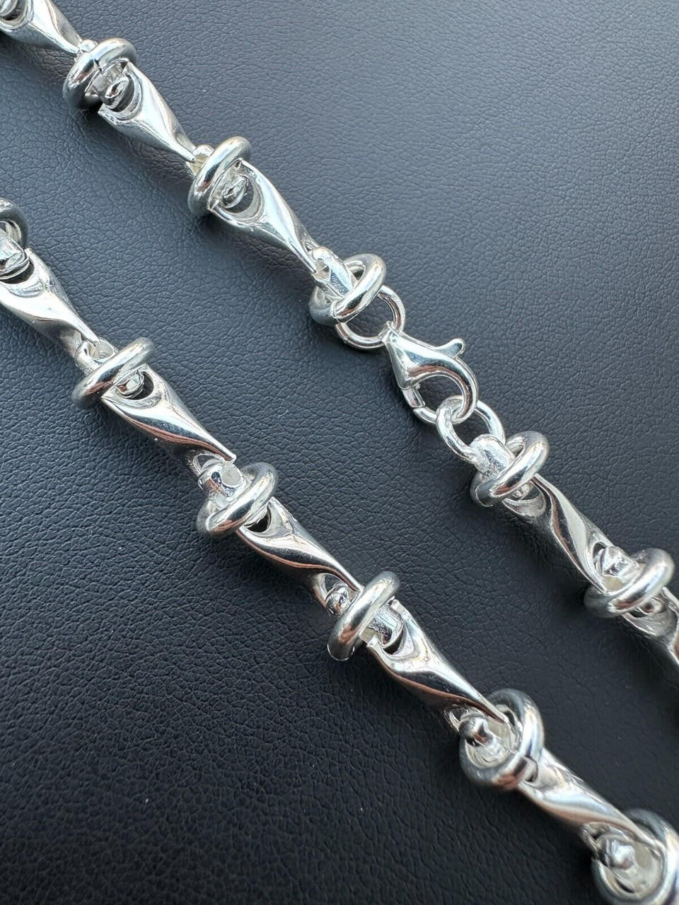 Real 925 Sterling Silver Custom 8mm Barbed Wire Link Chain