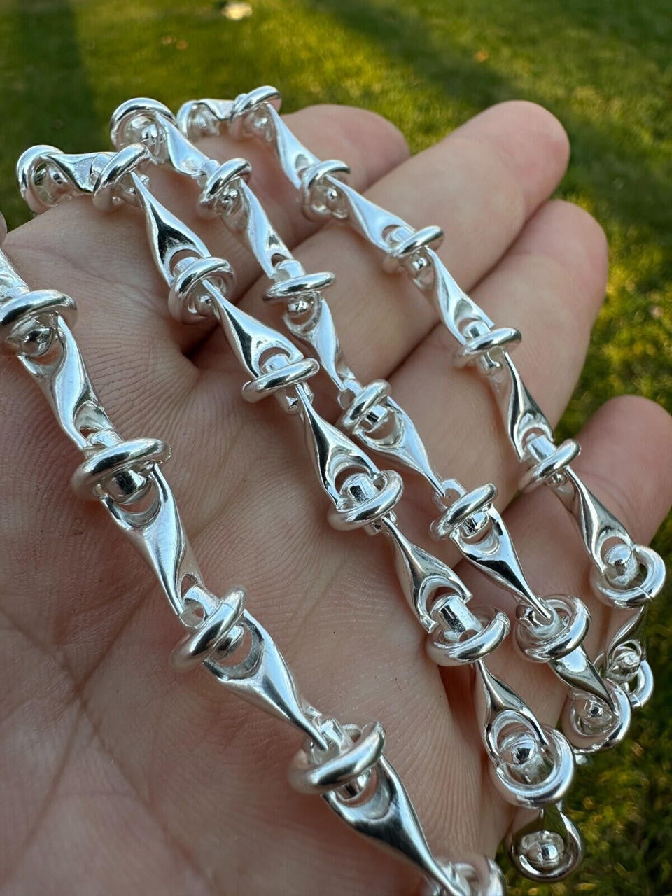 Real 925 Sterling Silver Custom 8mm Barbed Wire Link Chain