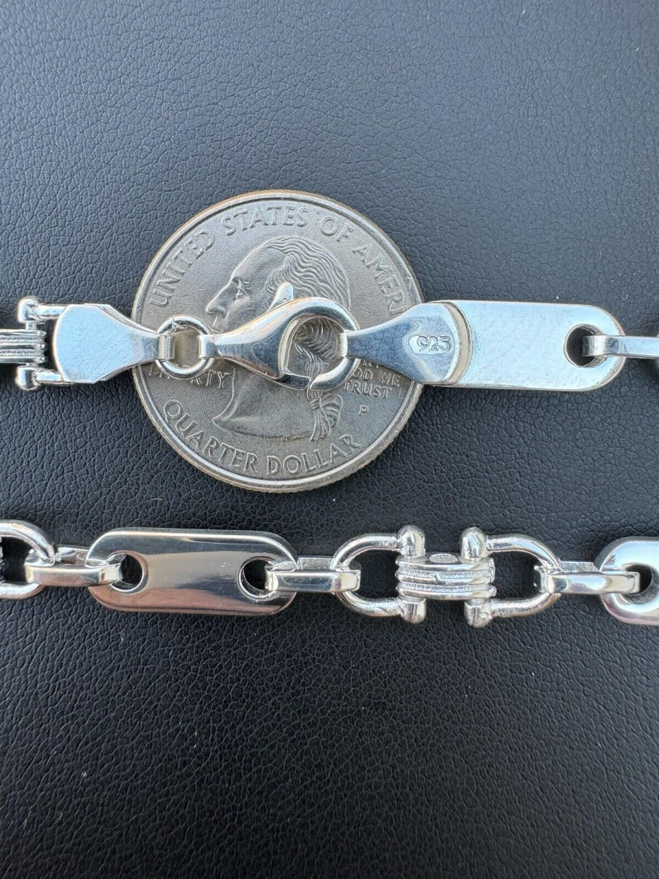 HarlemBling Real 925 Sterling Silver Custom Ferragamo Link Chain Necklace 7.5mm 18-30" ITALY