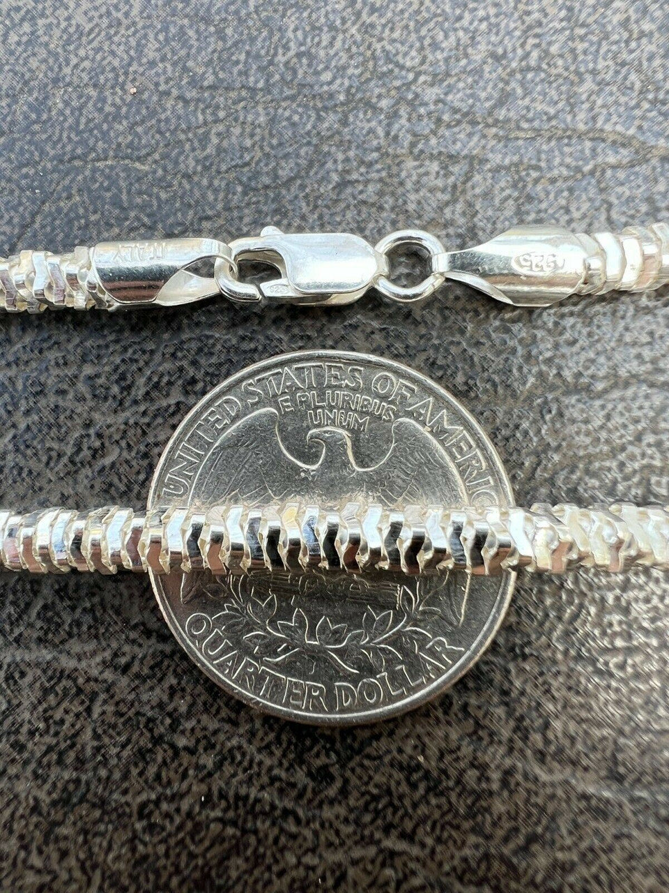 HarlemBling Real 925 Sterling Silver Diamond Cut Sparkle Ice Rope Chain Necklace 4mm 16-30